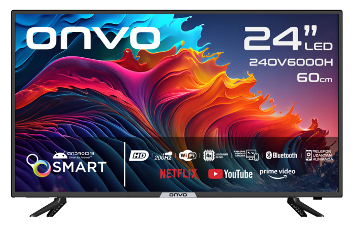 24OV6000H 24'' 60 Ekran Uydu Alıcılı HD Ready Android 13 Smart LED TV - 1