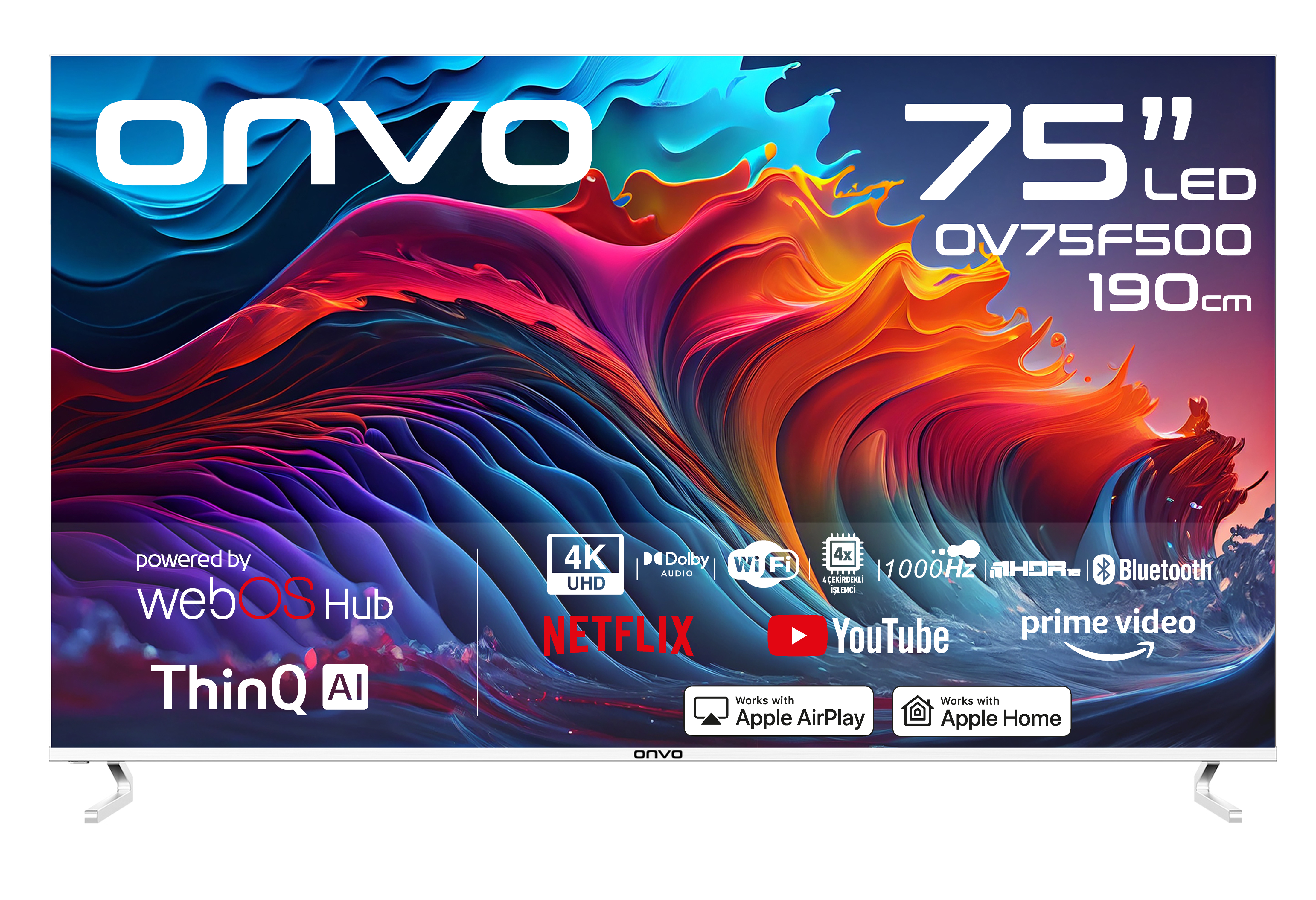ONVO OV75F500 75'' FRAMELESS ULTRA HD WEBOS SMART LED
